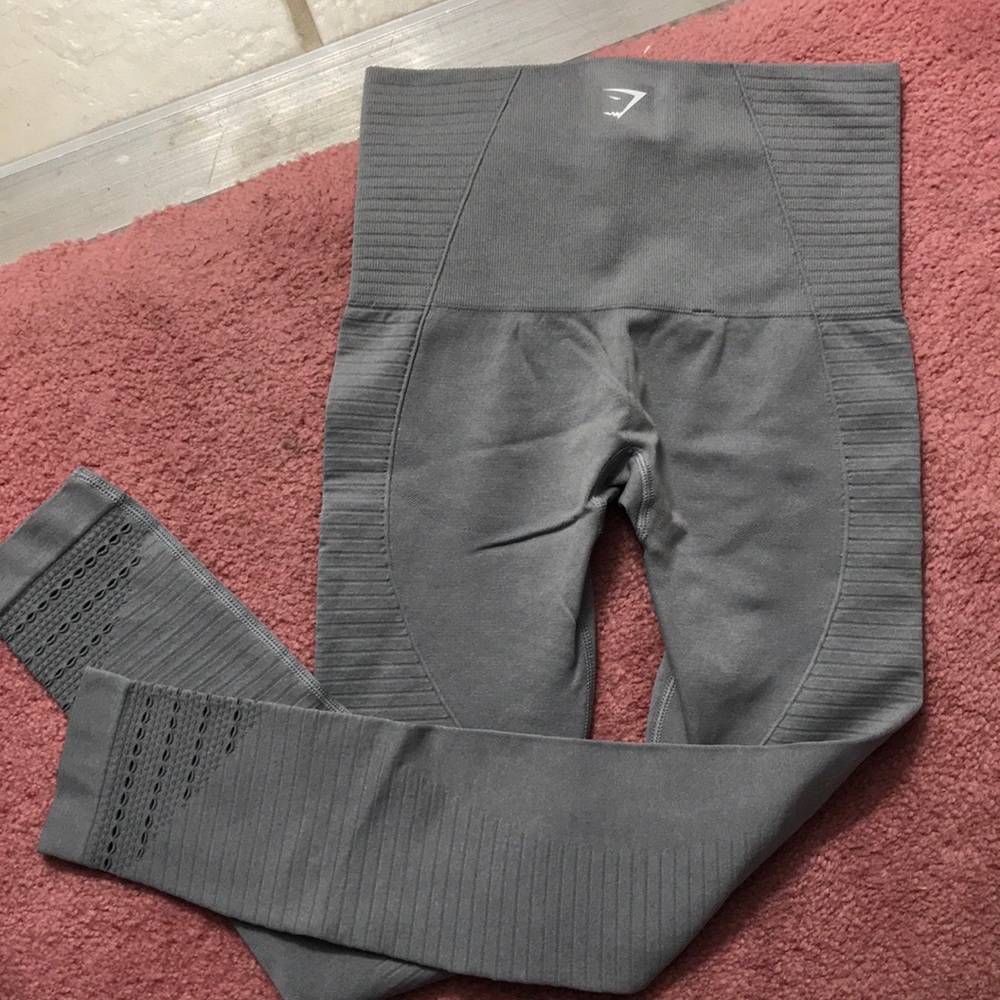 Xs gray seamless gym shark full length leggings